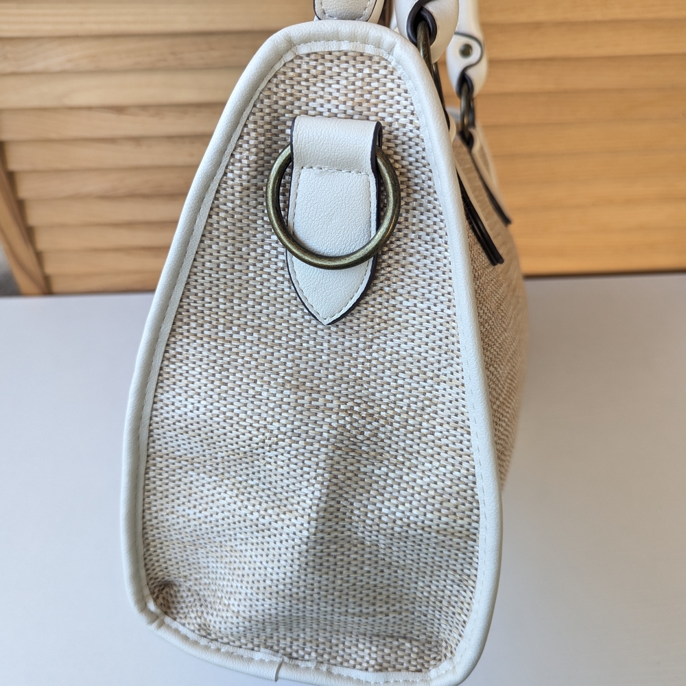 FRYE AND CO. Cream and Natural Woven Satchel - Picture 8 of 15
